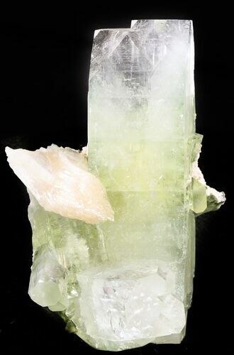 Zoned Apophyllite Crystal Cluster with Stilbite - India #44319
